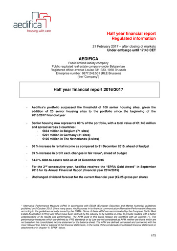 Thumbnail Aedifica Half-year Report 2016-2017