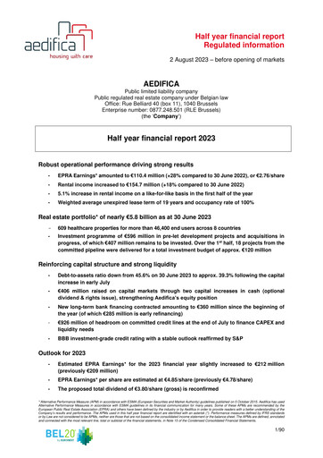 Thumbnail Aedifica Half-year Report 2023-h1