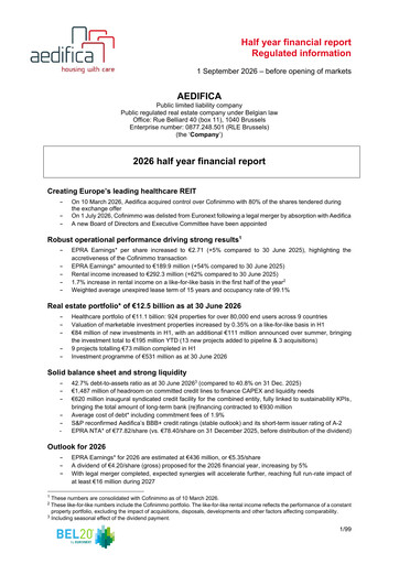Thumbnail Aedifica Half-year Report 2026-h1