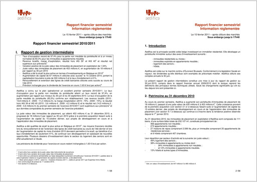 Thumbnail Aedifica Half-year Report 2010-2011