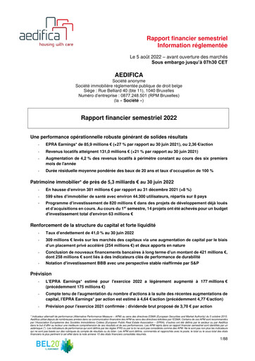 Thumbnail Aedifica Half-year Report 2022-h1