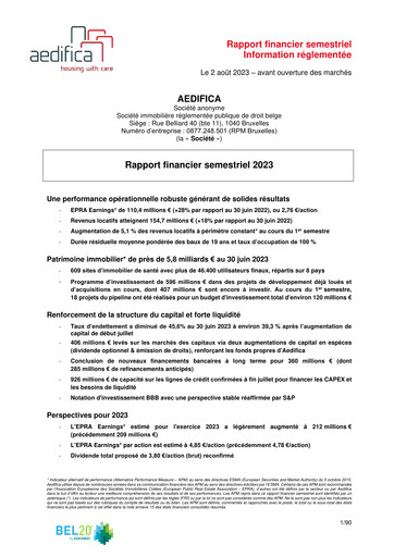 Thumbnail Aedifica Half-year Report 2023-h1