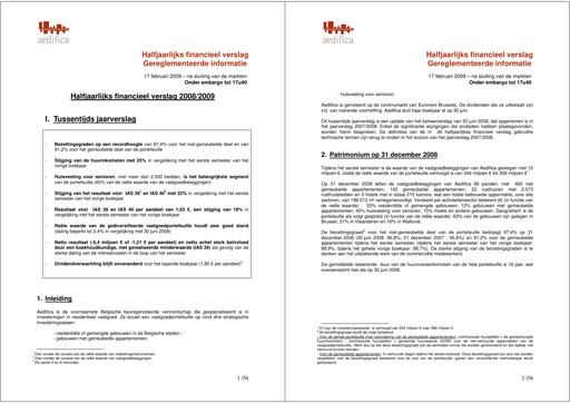 Thumbnail Aedifica Half-year Report 2008-2009-h1