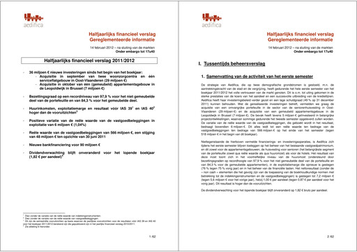 Thumbnail Aedifica Half-year Report 2011-2012-h1