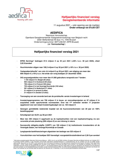 Thumbnail Aedifica Half-year Report 2021-h1