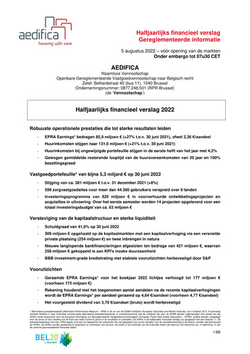 Thumbnail Aedifica Half-year Report 2022-h1