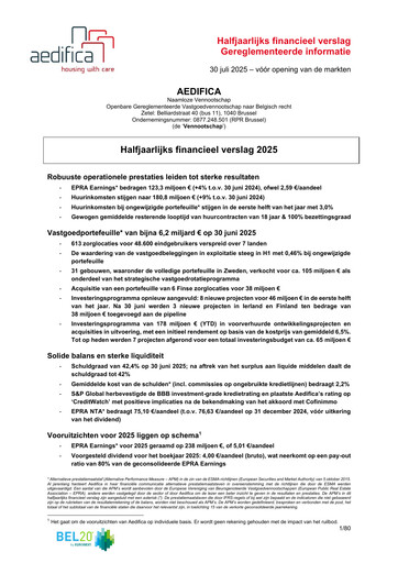 Thumbnail Aedifica Half-year Report 2025-h1