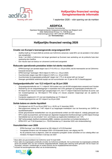 Thumbnail Aedifica Half-year Report 2026-h1