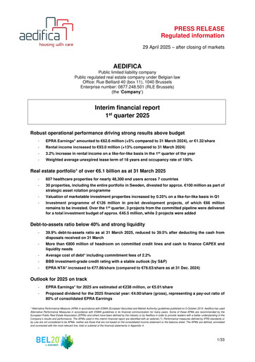 Thumbnail Aedifica Quarterly Report 2025-q1