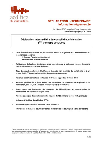 Thumbnail Aedifica Quarterly Report 2012-2013-q3