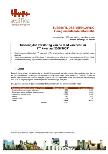 Thumbnail Aedifica Quarterly Report 2008-2009-q1