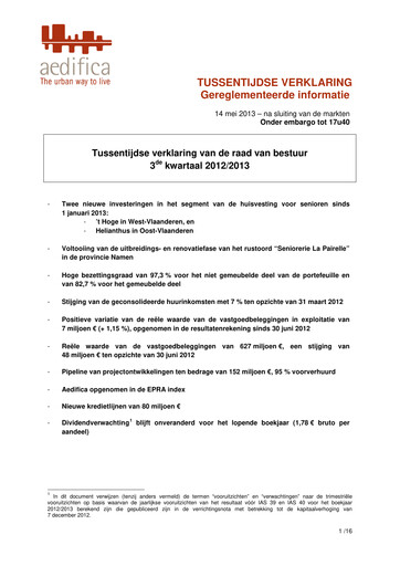 Thumbnail Aedifica Quarterly Report 2012-2013-q3