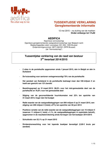 Thumbnail Aedifica Quarterly Report 2014-2015-q3