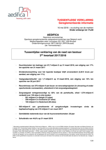 Thumbnail Aedifica Quarterly Report 2017-2018-q3