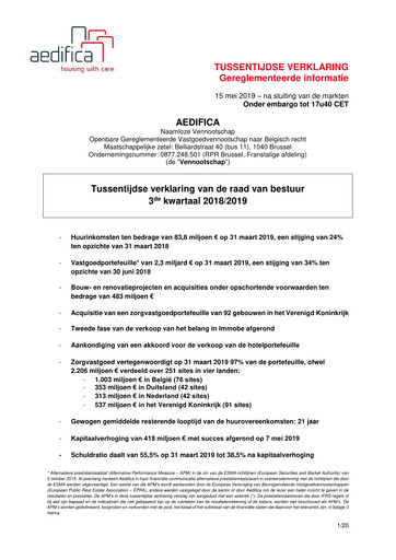 Thumbnail Aedifica Quarterly Report 2018-2019-q3