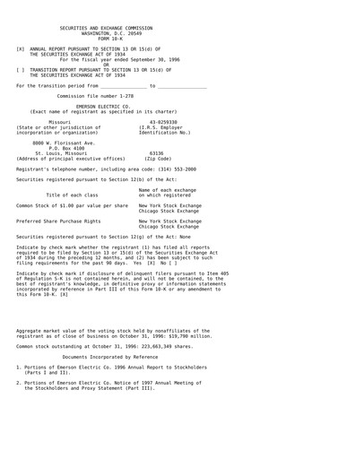 Thumbnail Emerson Annual Report 1996