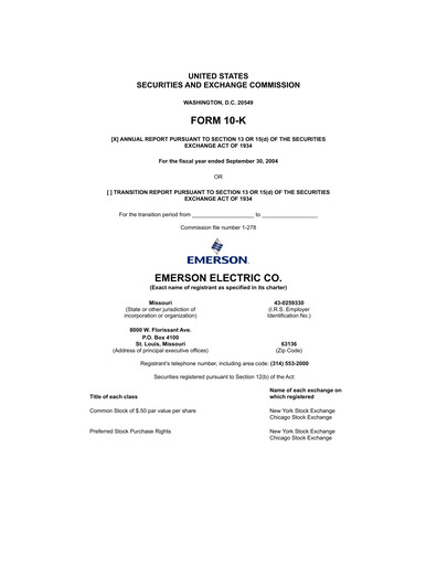 Thumbnail Emerson Annual Report 2004