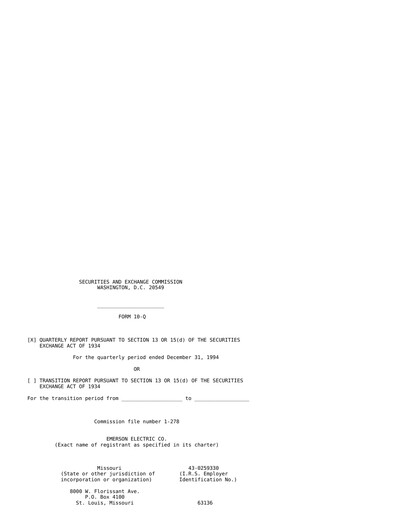Thumbnail Emerson Quarterly Report 1995-q1