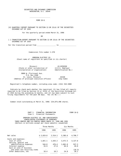 Thumbnail Emerson Quarterly Report 1996-q2