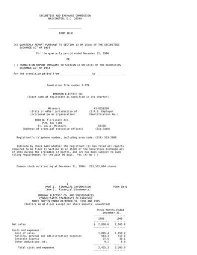 Thumbnail Emerson Quarterly Report 1997-q1