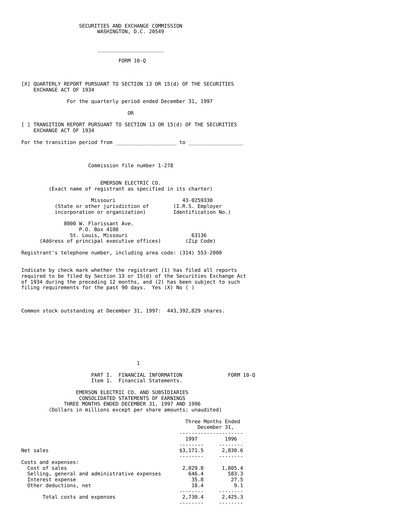 Thumbnail Emerson Quarterly Report 1998-q1