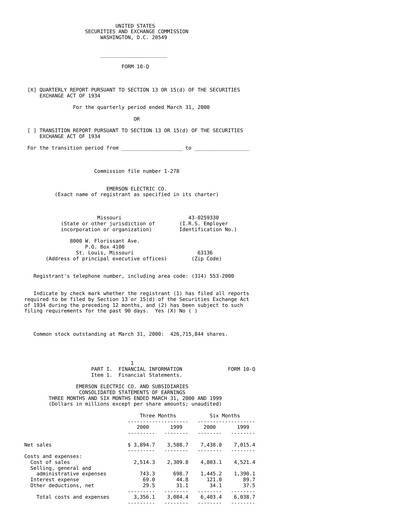 Thumbnail Emerson Quarterly Report 2000-q2