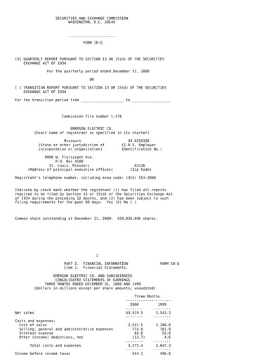 Thumbnail Emerson Quarterly Report 2001-q1