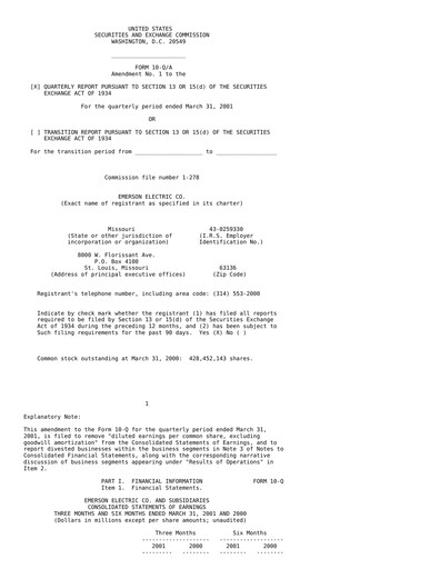 Thumbnail Emerson Quarterly Report 2001-q2