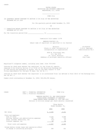 Thumbnail Emerson Quarterly Report 2003-q1