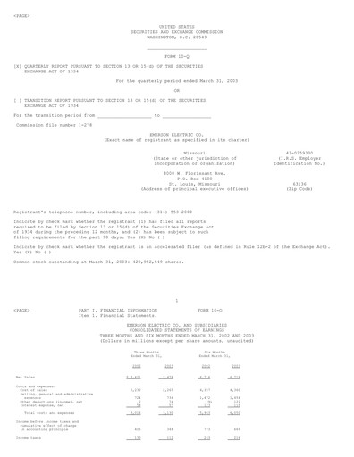 Thumbnail Emerson Quarterly Report 2003-q2