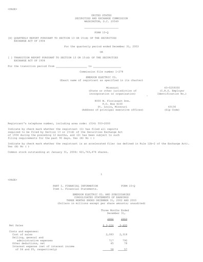 Thumbnail Emerson Quarterly Report 2004-q1