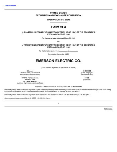 Thumbnail Emerson Quarterly Report 2005-q2