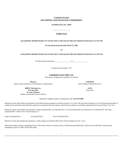 Thumbnail Emerson Quarterly Report 2006-q2