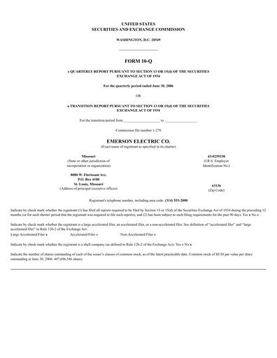 Thumbnail Emerson Quarterly Report 2006-q3