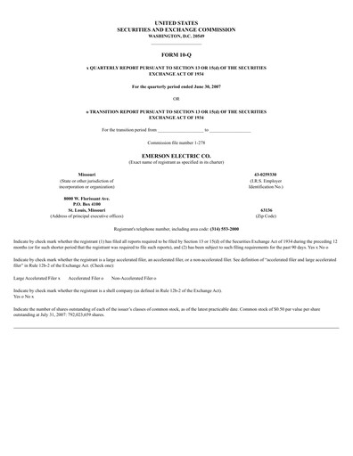 Thumbnail Emerson Quarterly Report 2007-q3