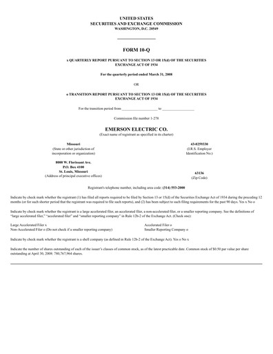 Thumbnail Emerson Quarterly Report 2008-q2