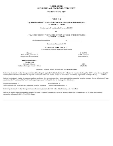 Thumbnail Emerson Quarterly Report 2009-q1