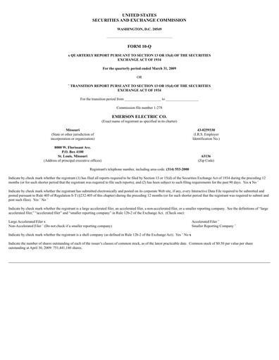 Thumbnail Emerson Quarterly Report 2009-q2