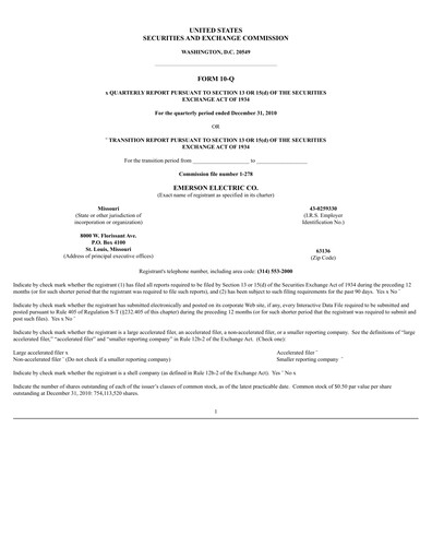 Thumbnail Emerson Quarterly Report 2011-q1