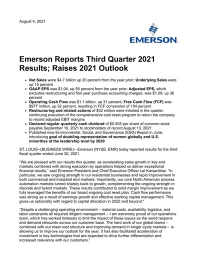Thumbnail Emerson Quarterly Report 2021-q3