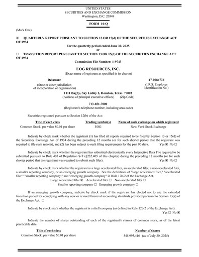 Miniature EOG Resources Rapport trimestriel 2025-q2