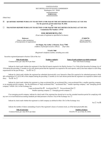 Thumbnail EOG Resources Quarterly Report 2026-q2