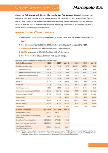 Thumbnail Marcopolo Quarterly Report 2018-q2