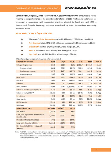 Thumbnail Marcopolo Quarterly Report 2021-q2