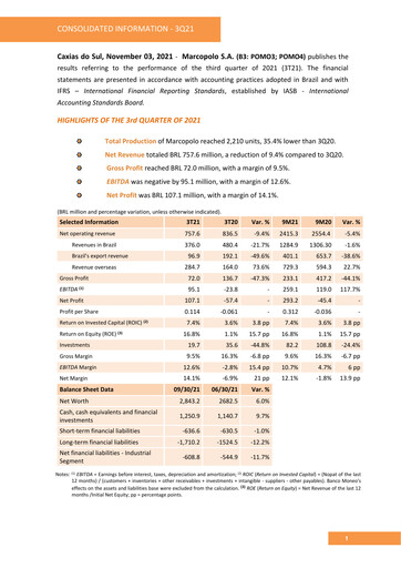 Thumbnail Marcopolo Quarterly Report 2021-q3