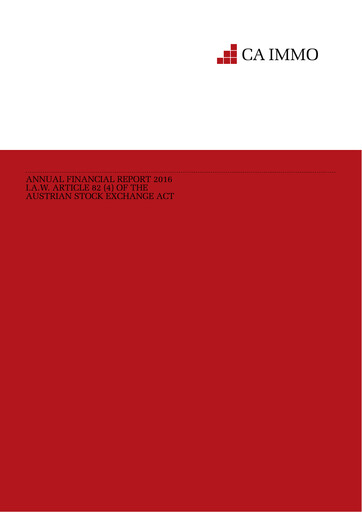 Thumbnail CA Immo
 Financial Report 2016