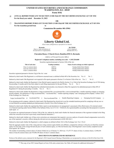 Thumbnail Liberty Global Annual Report 2023