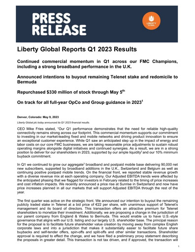 Thumbnail Liberty Global Quarterly Report 2023-q1