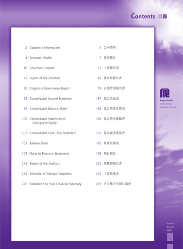 Thumbnail Regal Hotels International Annual Report 2005