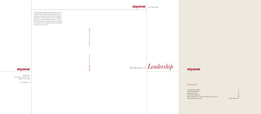 Thumbnail Equifax Annual Report 2004